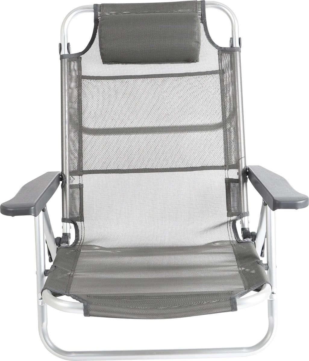 Bo-Camp Beach Chair - Monaco - Aluminium - Grijs - Afbeelding 9