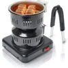 Schoberg Shisha Houtskoolaansteker Met Tang, Elektrische Houtskoolgrill Shisha 450 W, Houtskooloven 17 X 14 X 10 Cm, Houtskoolaansteker Voor Shisha