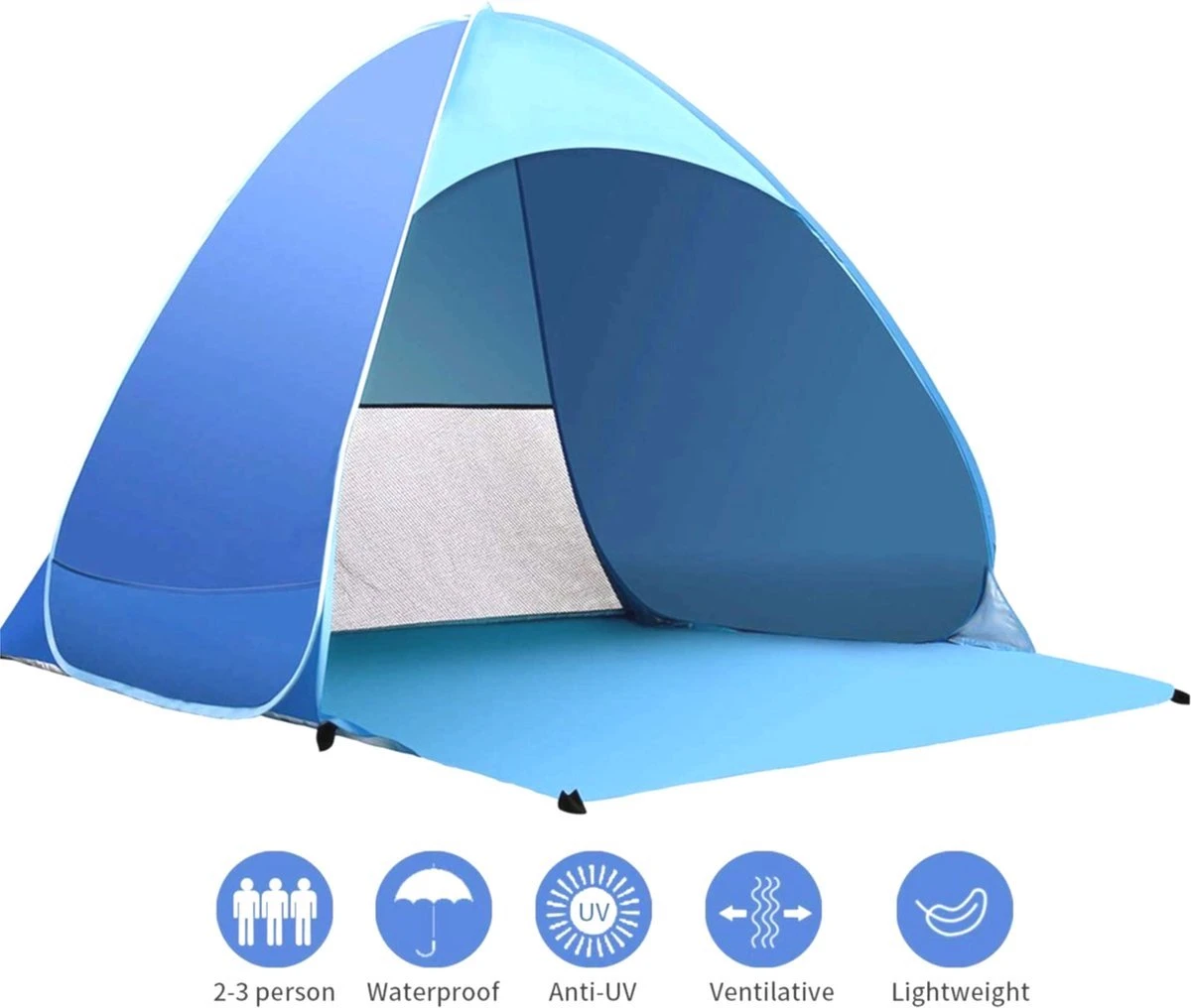 IGOODS Pop-up Tent - 2/3-Persoons - Blauw - Afbeelding 2