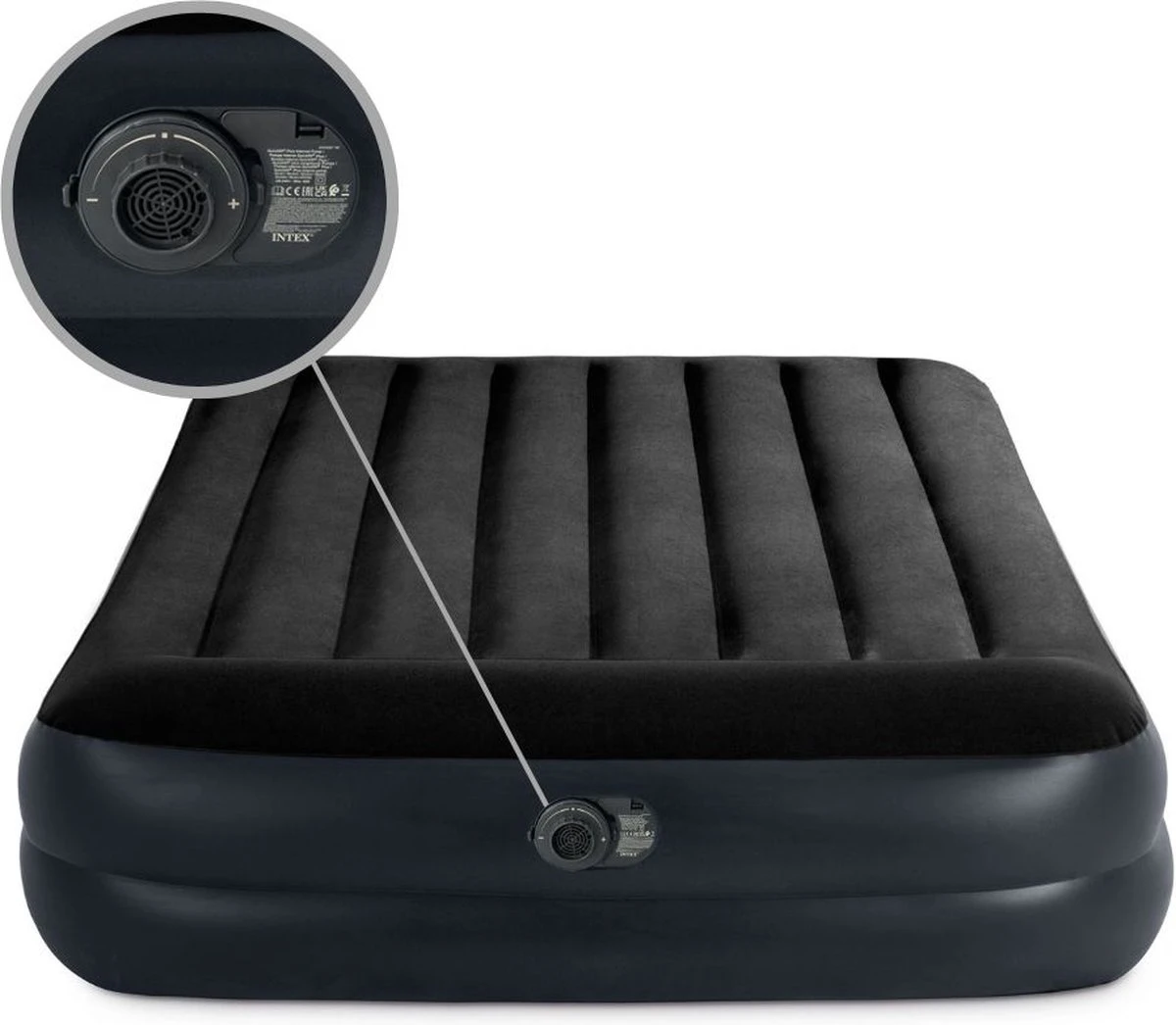 Intex Luchtbed - 2-Persoons - 152 X 203 X 42 Cm - Blauw - Met Pomp + Hoeslaken Wit + Reparatieset - Afbeelding 5