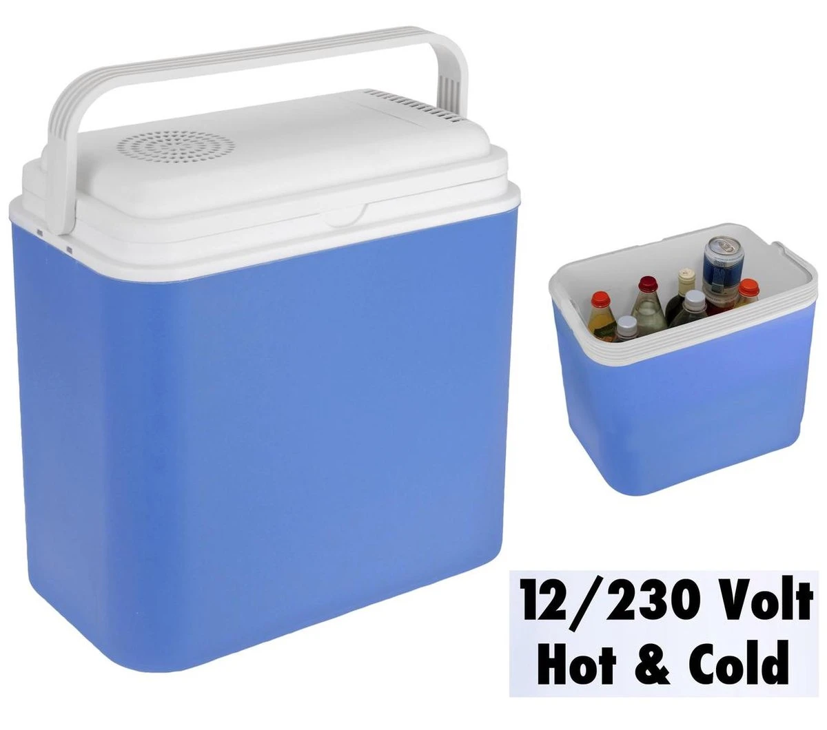 Excellent Cool Solutions - Draagbare Koelbox - Met Verwarm Functie - Blauw/wit - 24 Liter - 12V & 230V - Afbeelding 4