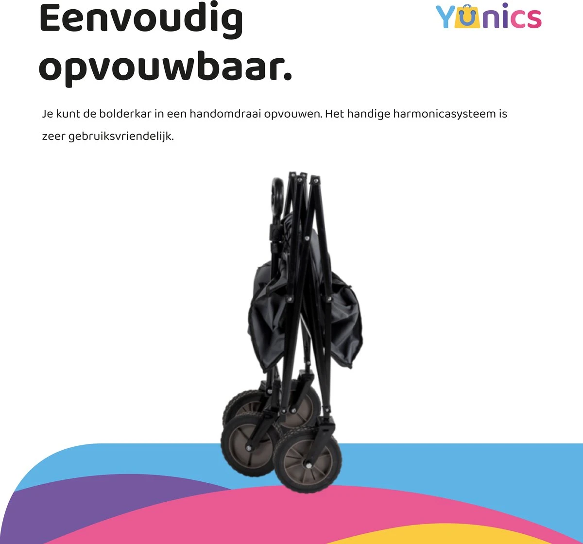 YUNICS® Bolderkar Opvouwbaar - Bolderwagen Met Stevig Harmonicaframe - Draaibare Wielen - 70KG Draagkracht - Groen - Afbeelding 2