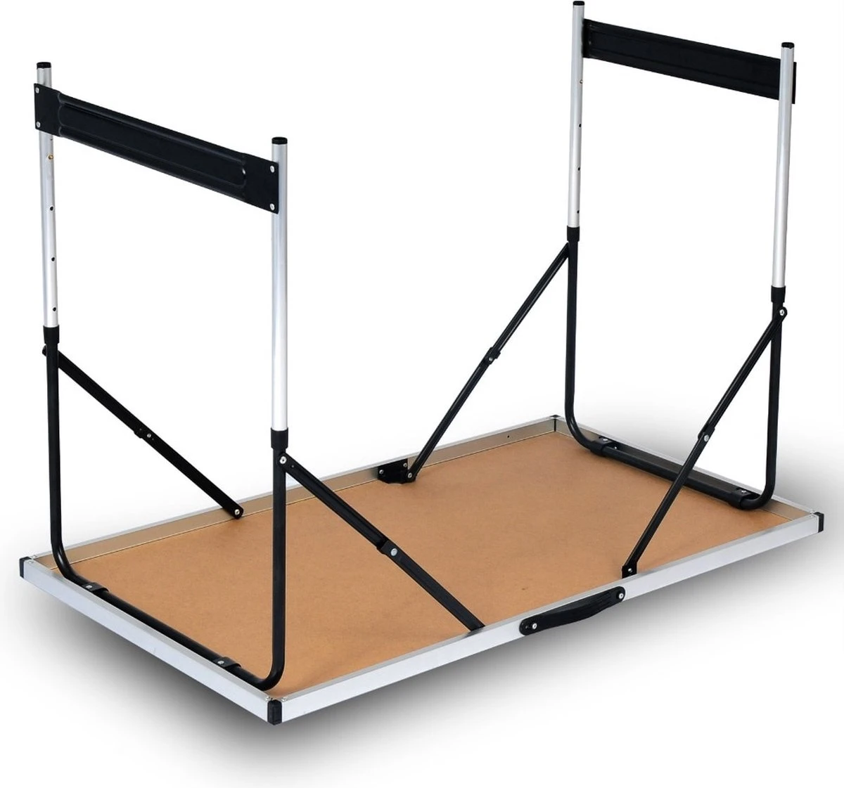 Kamyra® Campingtafel Inklapbaar - Kampeertafel, Partytafel - Opvouwbaar, Lichtgewicht & In Hoogte Verstelbaar - Aluminium/Hout - Afbeelding 3