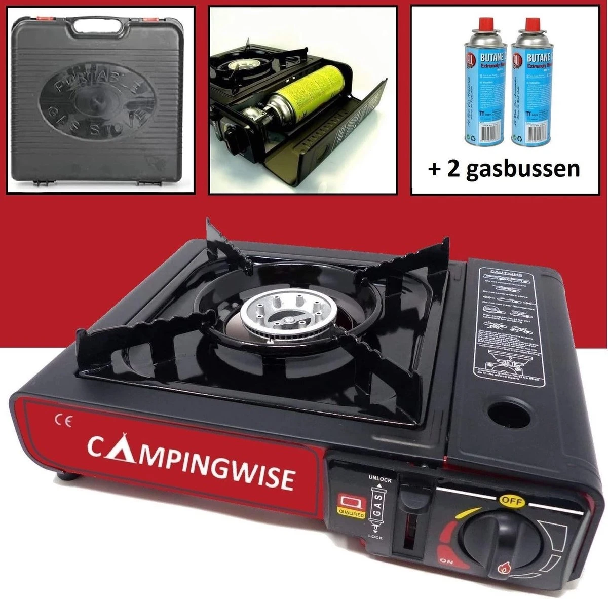 Camping Kooktoestel Op Gas - 1-pits - Inclusief Opbergkoffer