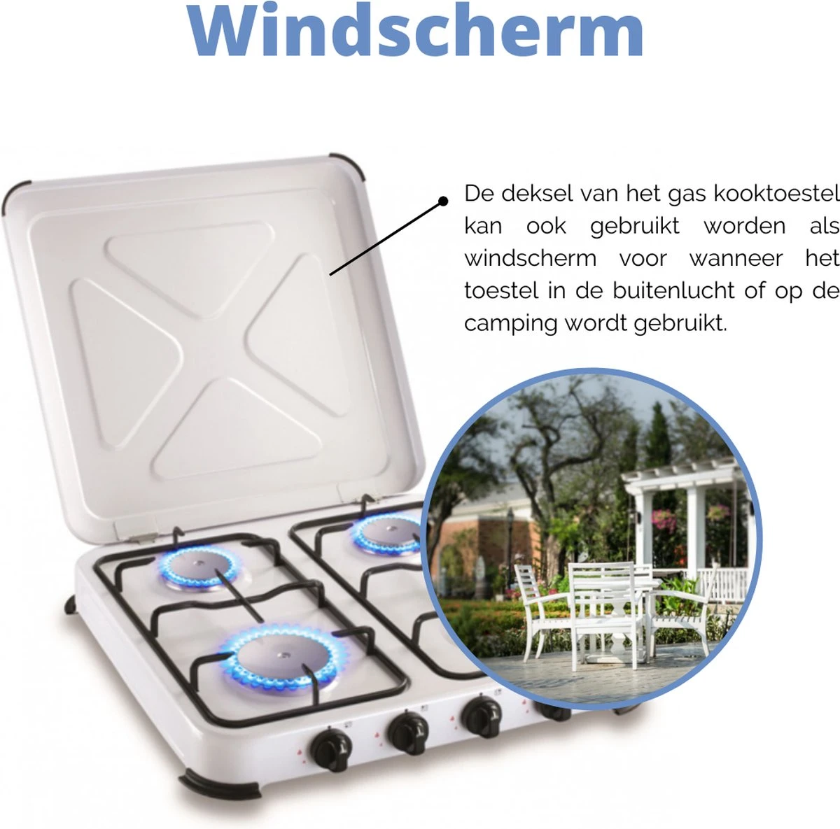 Kemper Gaskooktoestel Set – Campingset – Campingkookset – INCLUSIEF Installatiesetje – TOT 4 RVS Branders - Afbeelding 5