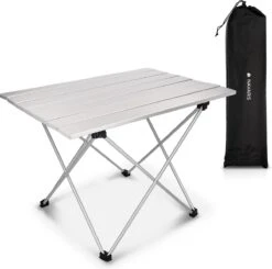 Navaris Campingtafel - Inklapbaar Campingtafeltje Van Aluminium - Opvouwbare Tafel Inclusief Draagtas - Picknicktafel - Zilver