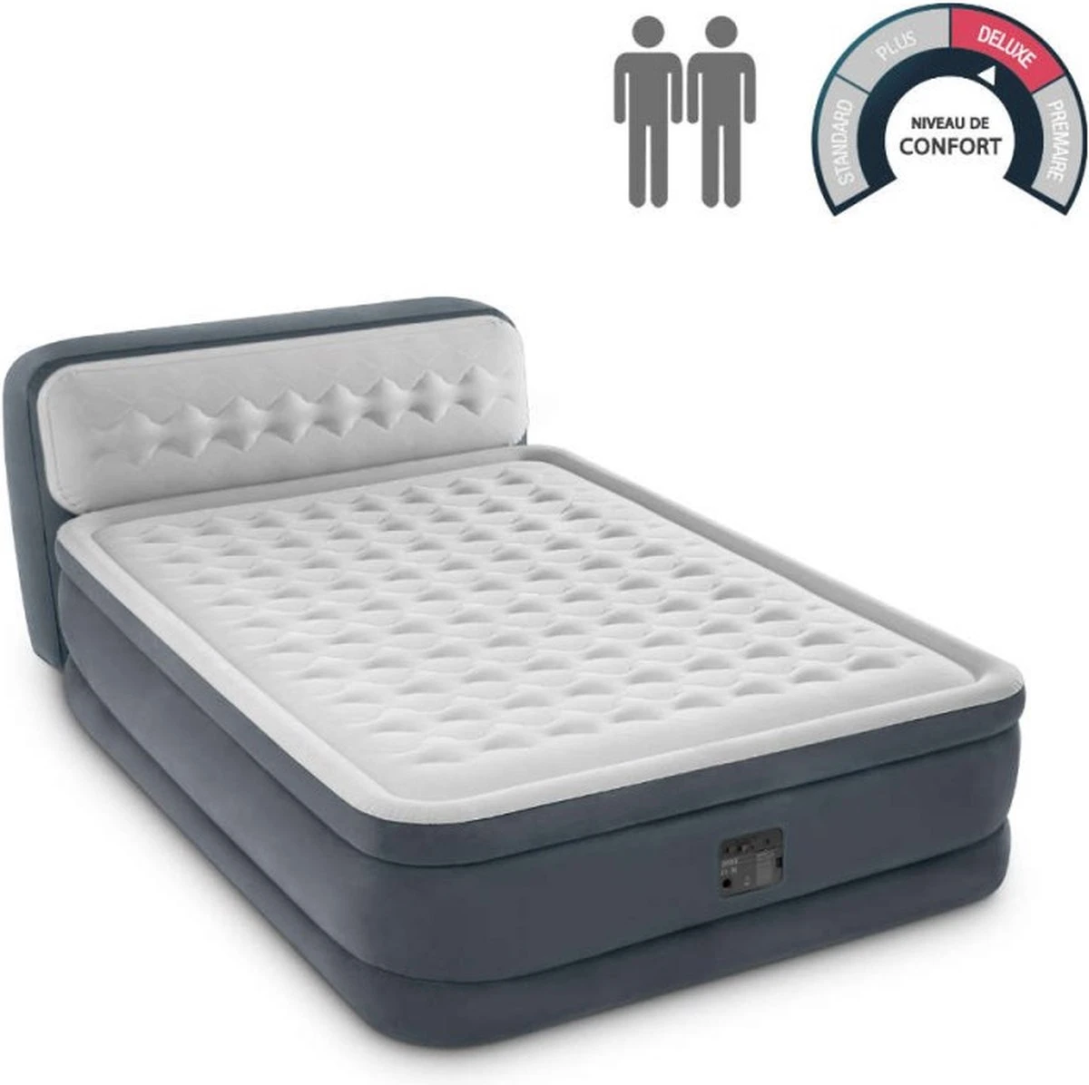 Intex 64448 - Queen Deluxe Ultra-Plush Zelfopblazend 2-persoons Luchtbed Met Hoofdboord (203x152x46cm) - Afbeelding 13