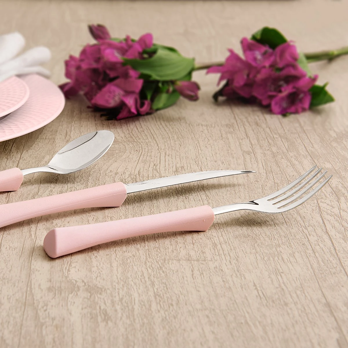 Di Solle Inova D - 6 Persoons Bestekset - Handige Opbergbak Met Raspdeksel - 26 Delig - Baby Pink - Afbeelding 5