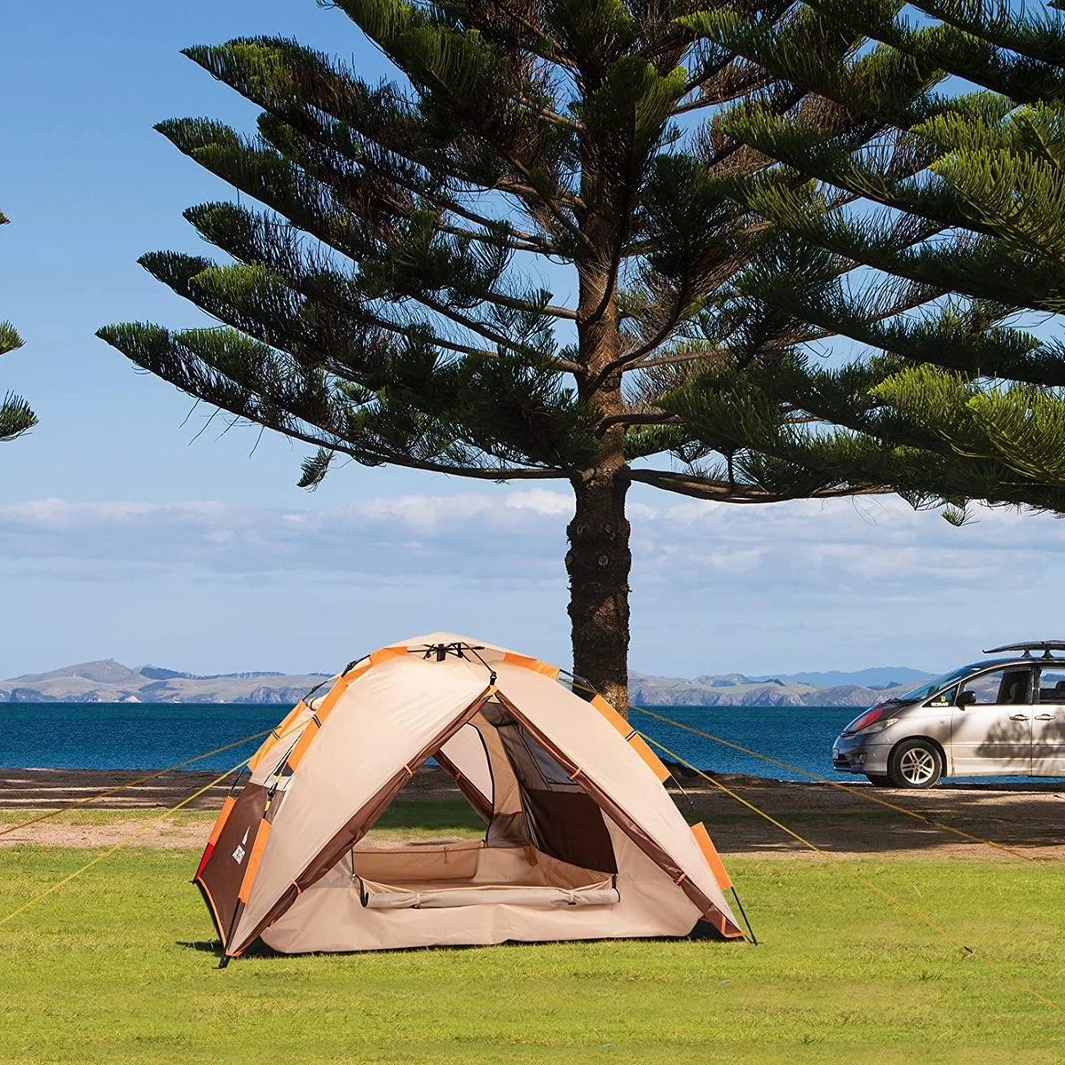 Merkloos Kamping Tent / Absolutely Waterproof, Lightweight Camping Tent With - Tent Ideal For Camping In The Garden, Dome Tent, - Afbeelding 6