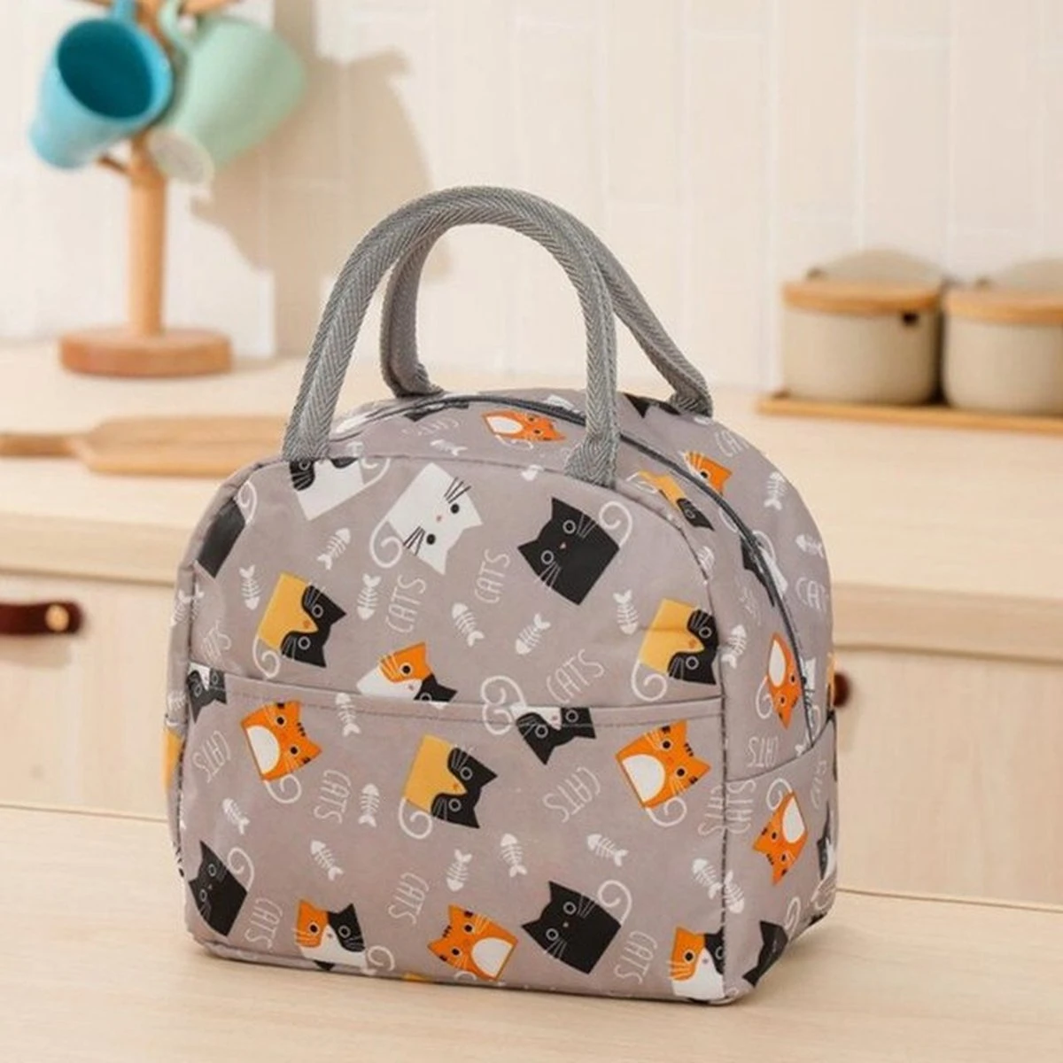 Koeltas - Lunchtas - Volwassenen En Kinderen - Compact & Handig: Zomer - Picknick -School - Lunch - Werk - Katten Feestje