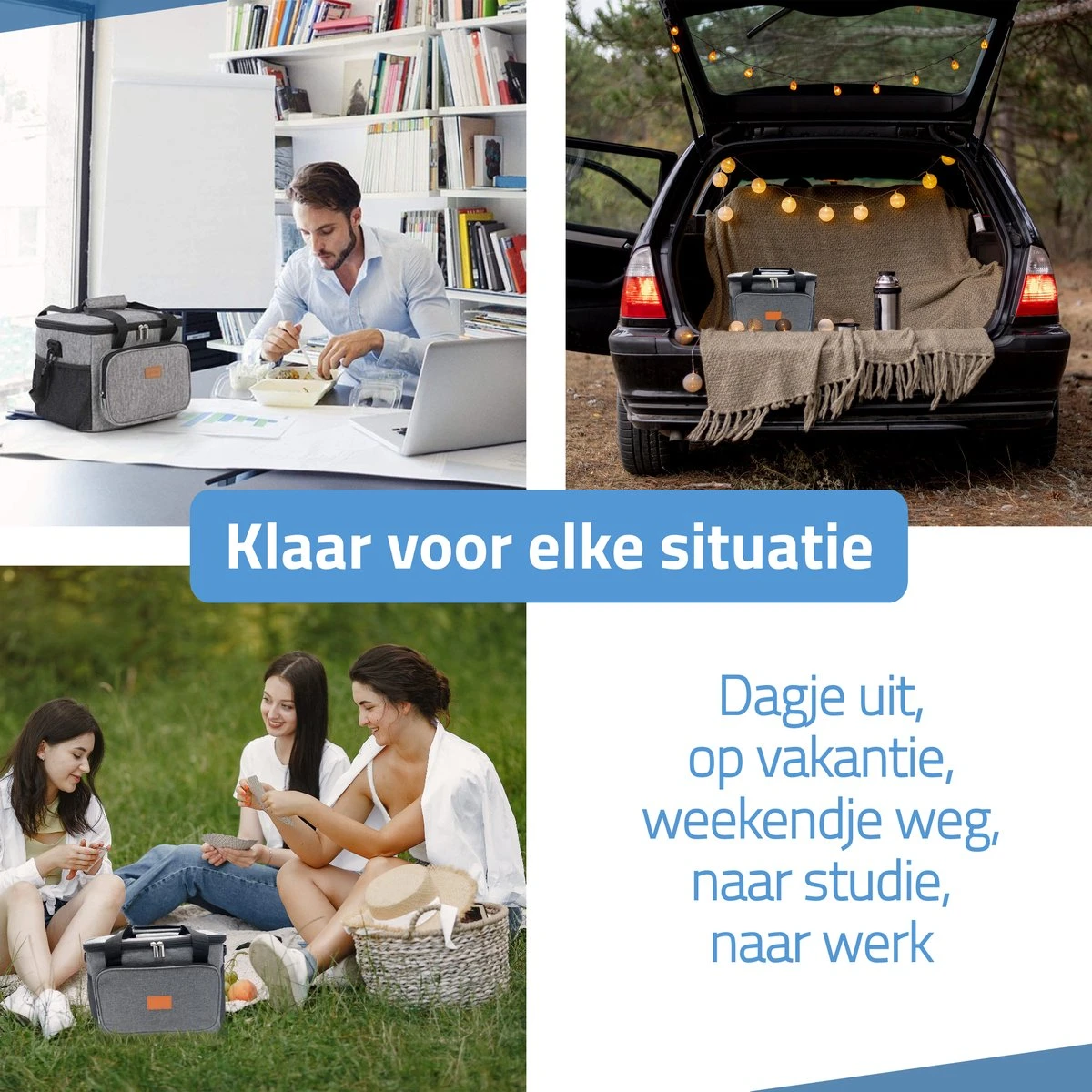 GOAT Outdoor 4 Laags Geïsoleerde Koeltas - Lunchtas 15 Liter - Grijs - Excl. Koelelementen - Afbeelding 5