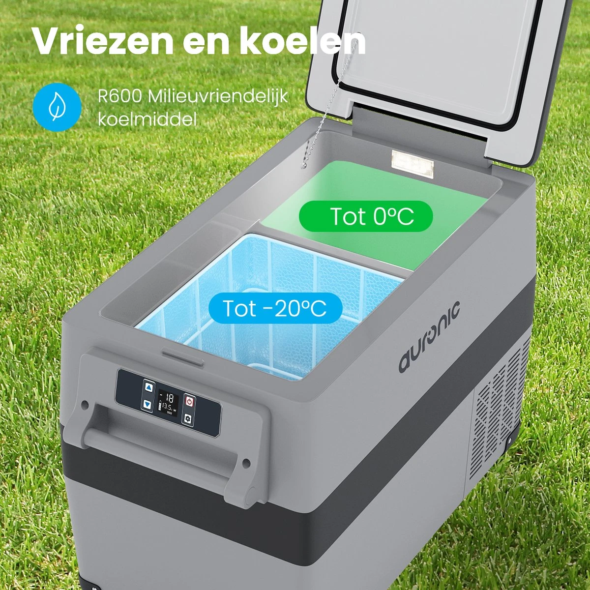 Auronic Elektrische Koelbox - 40.5L - Compressor - 12V En 240V - Grijs - Afbeelding 5