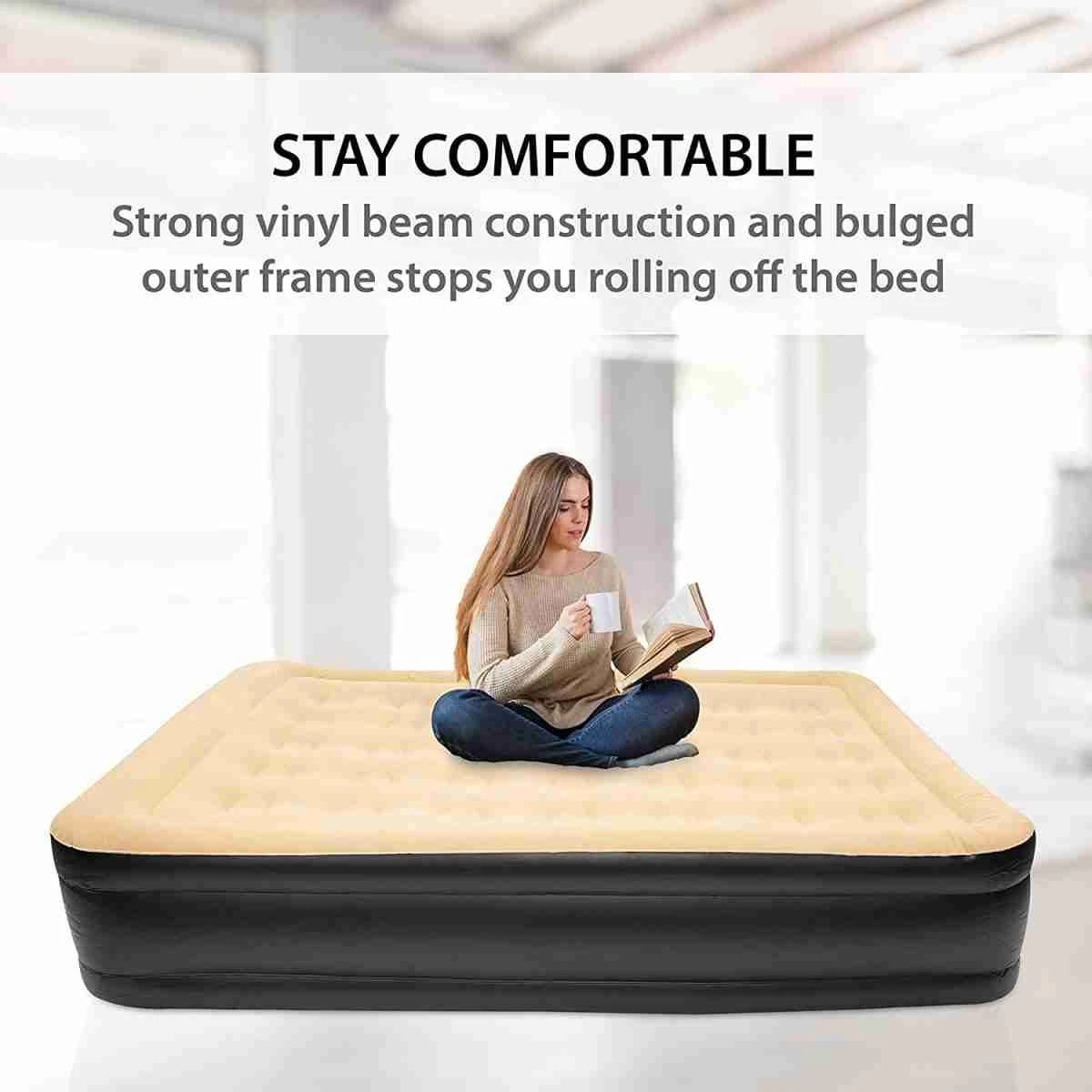 Merkloos Avenli 88030 Hoog Verhoogd Gevlokt Luchtbed | Queensize | Ingebouwde Pompen | Snelle En Gemakkelijke Inflatie - Afbeelding 6