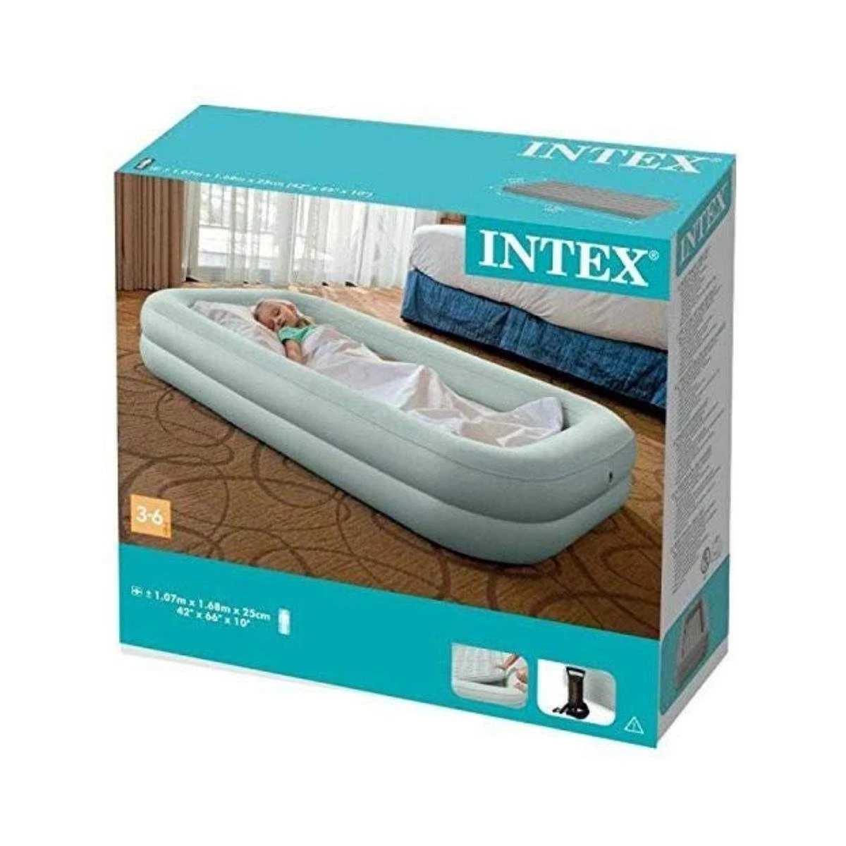 Intex Luchtbed - Kinder Reisbed - 1 Persoons - Slaapgedeelte: B71 X L132 X H10 - Met Reparatieset - Afbeelding 7