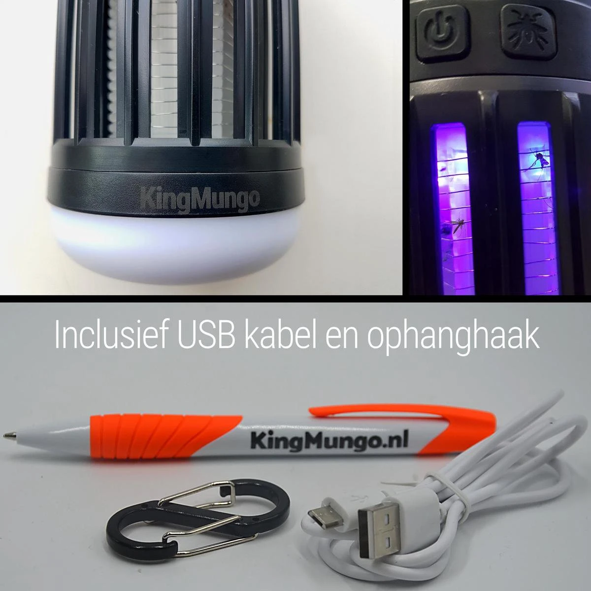 Anti Muggenlamp LED Camping Lamp | Thuis Muggen Vanger Lamp Oplaadbaar | King Mungo - Afbeelding 14