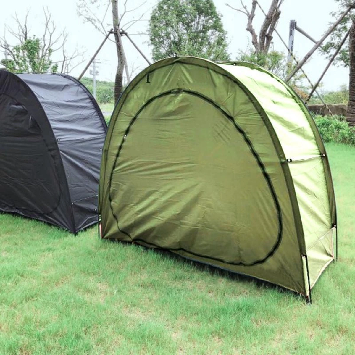Merkloos Fietstent, Beschermhoes Fietsenschuur, Tent Voor Camping In De Open Lucht-groen 200*80*165CM - Afbeelding 7