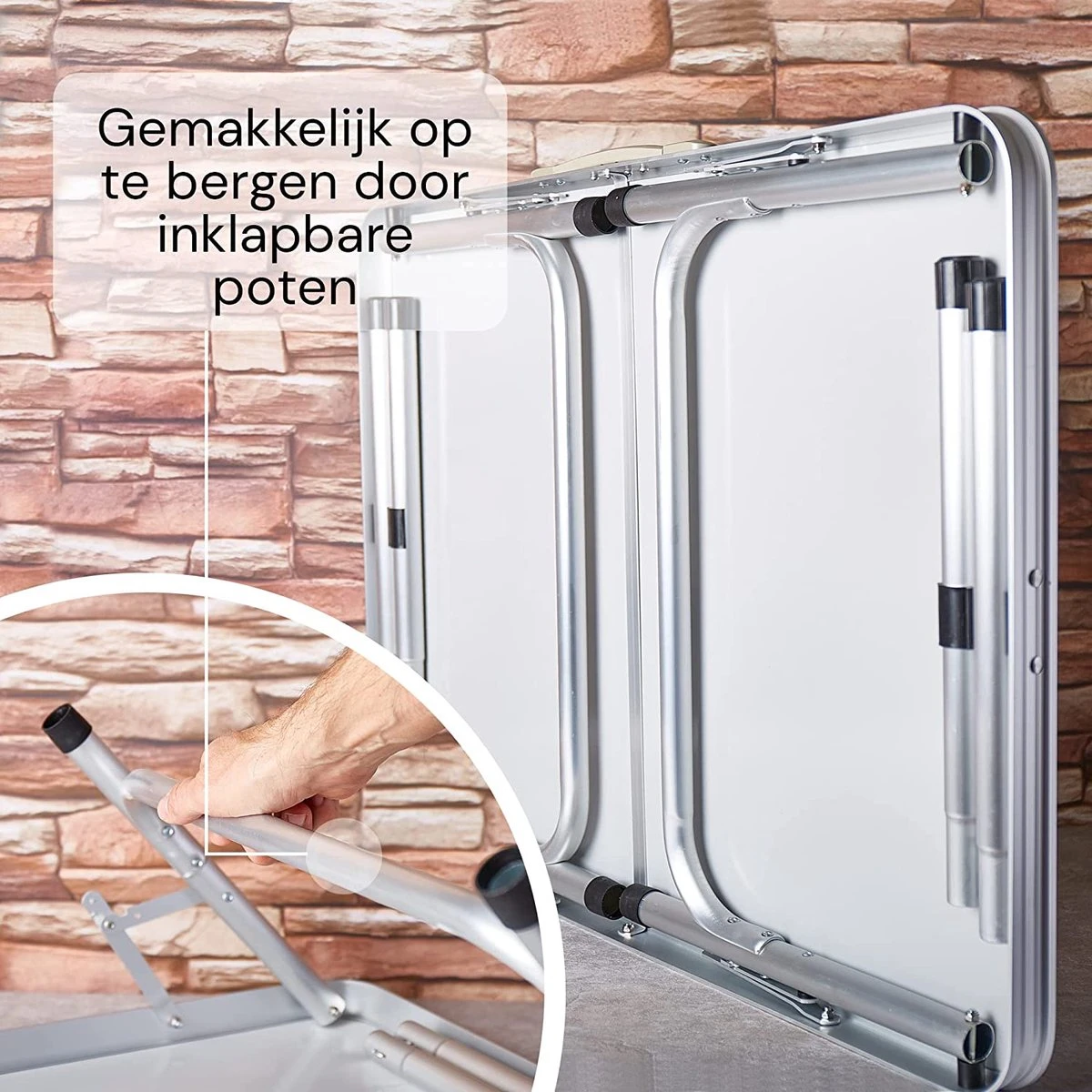 Liivo Aluminium Inklapbare Tafel - Campeertafel 75x55x60cm - Afbeelding 8