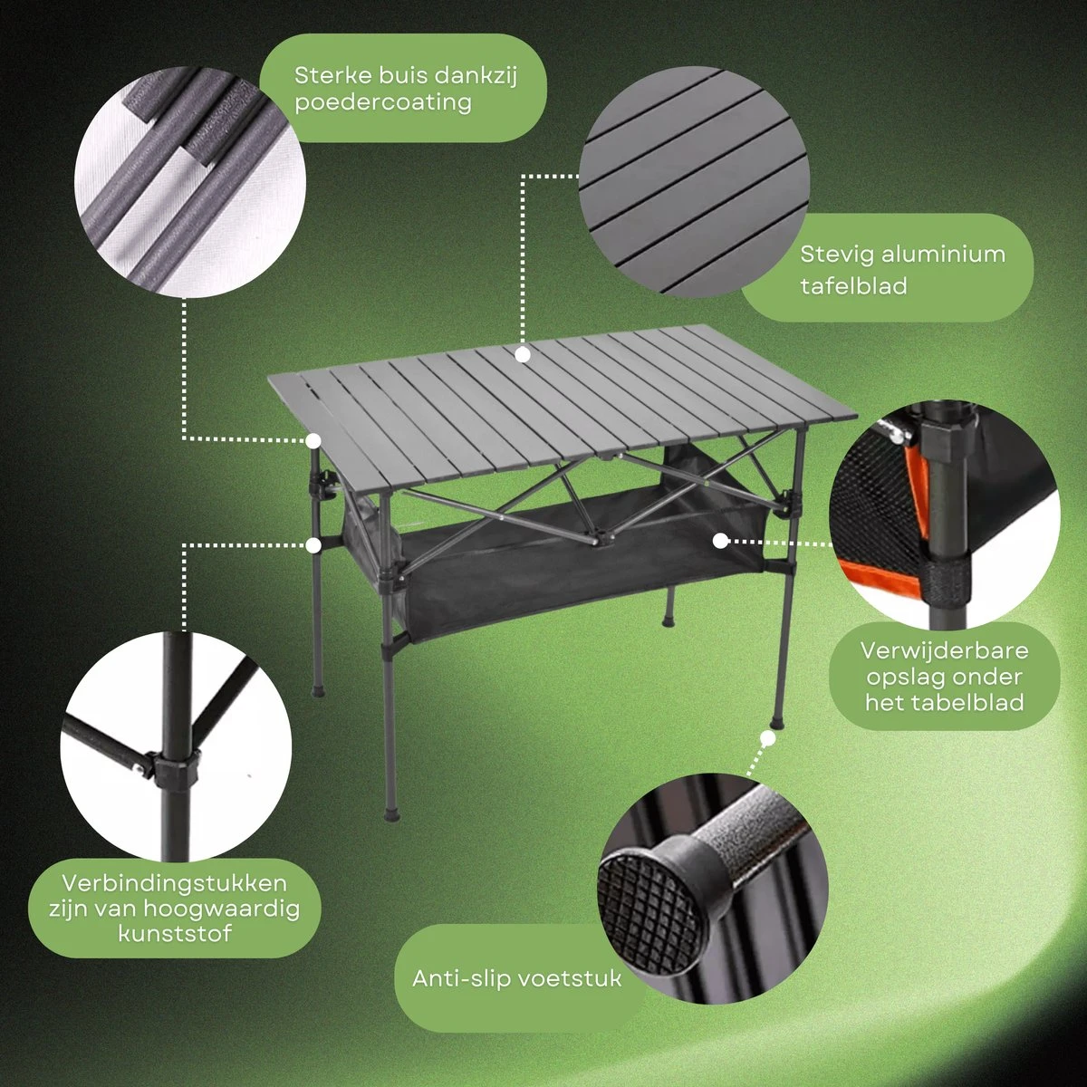 Campingtafel Inklapbaar En Opvouwbaar - Kampeertafel - Lichtgewicht Hittebestendig - Afbeelding 3