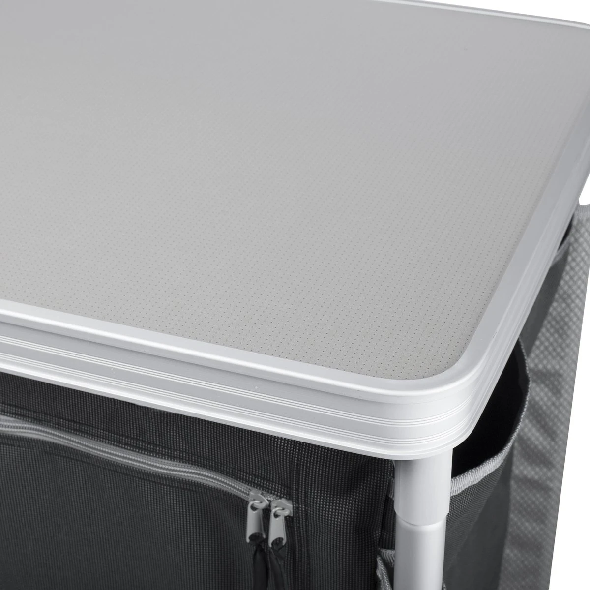 Campart Campingkeuken KI-0734 - Campingkast Groot - 4 Verstelbare Poten - Opvouwbaar En Lichtgewicht - Inclusief Opbergtas - Grijs - Afbeelding 5