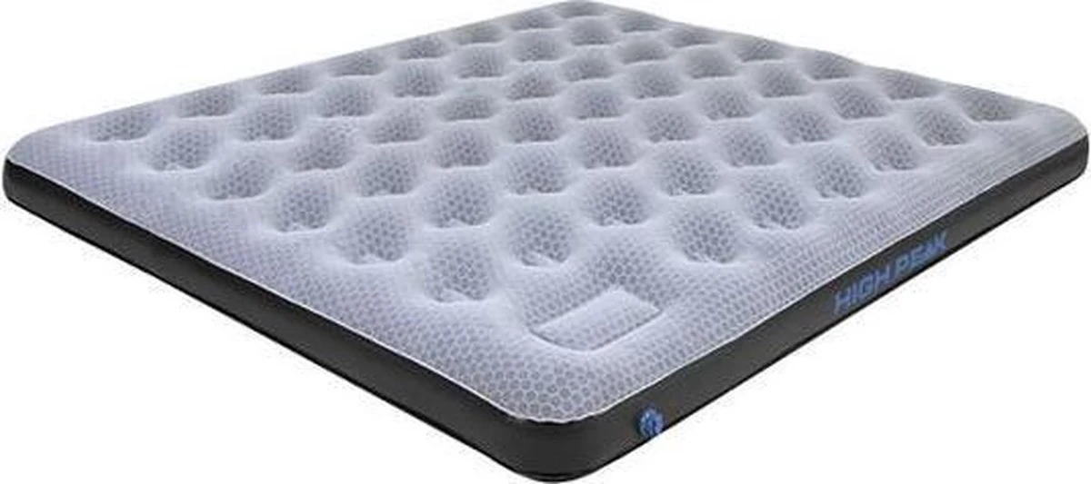 High Peak King Comfort Plus Luchtbed - 2-Persoons - Grijs-Blauw - Ingebouwde Voetpomp