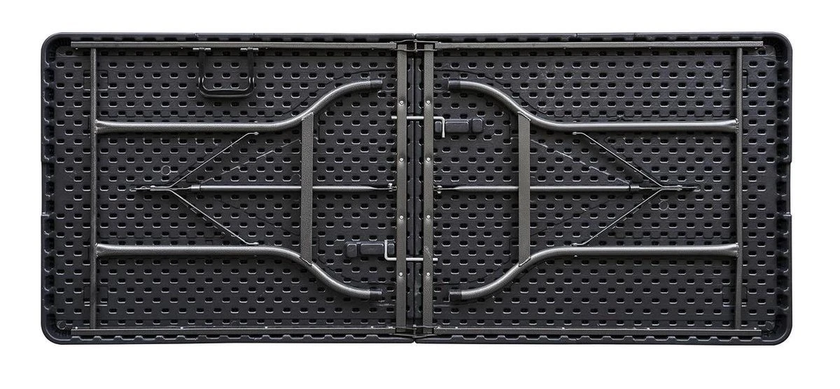 ERRO Vouwtafel - Wickerlook - 180x74cm - Zwart - Afbeelding 2