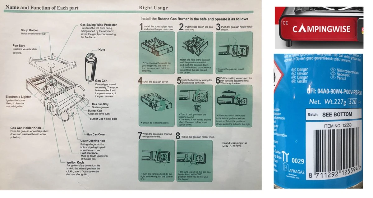 Camping Kooktoestel Op Gas - 1-pits - Inclusief Opbergkoffer - Afbeelding 3