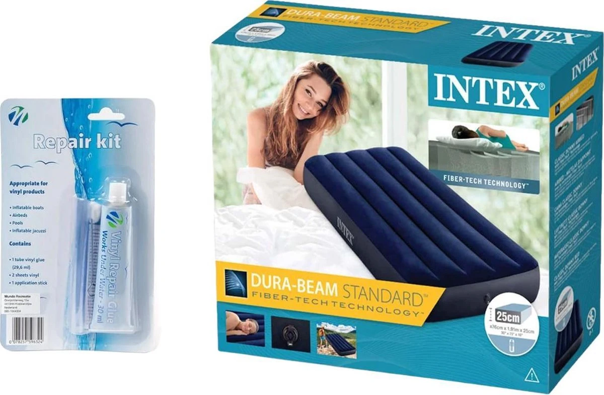 Intex Luchtbed - Classic Downy - Formaat: Cot - B76 X L191 X H25 Cm - 1 Pers. - Met Reparatieset - Afbeelding 5