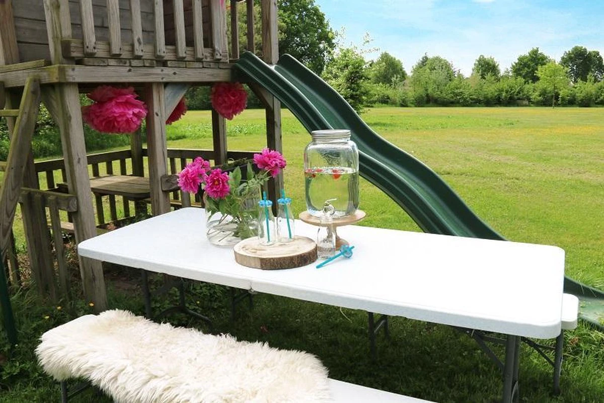 ERRO Campingtafel - Vouwtafel - 180x74x72 Cm - Wit - Voor 8 Personen - Afbeelding 4