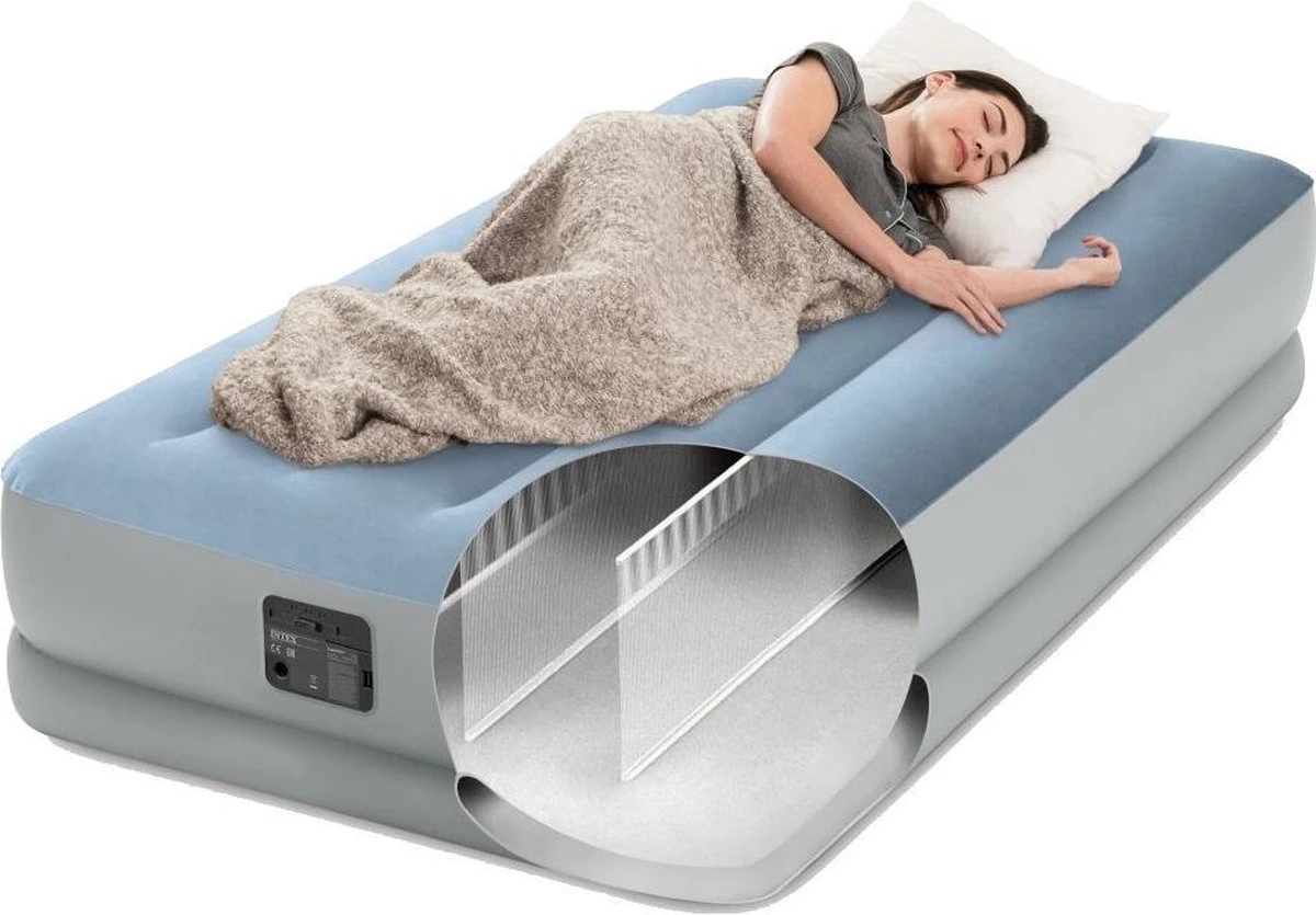 Intex 64166NP Raised Comfort Luchtbed 191x99x36 Cm Lichtblauw/Grijs - Afbeelding 3