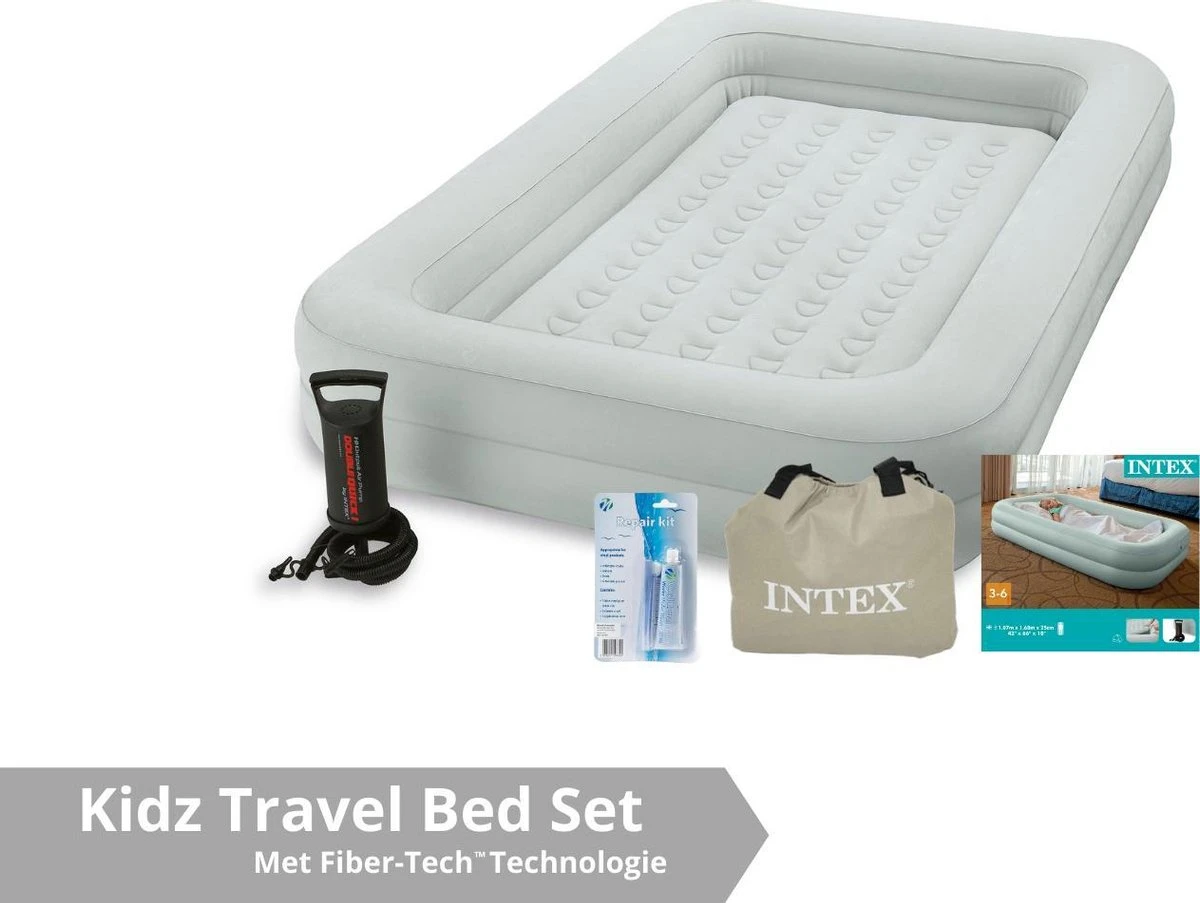 Intex Luchtbed - Kinder Reisbed - 1 Persoons - Slaapgedeelte: B71 X L132 X H10 - Met Reparatieset - Afbeelding 9