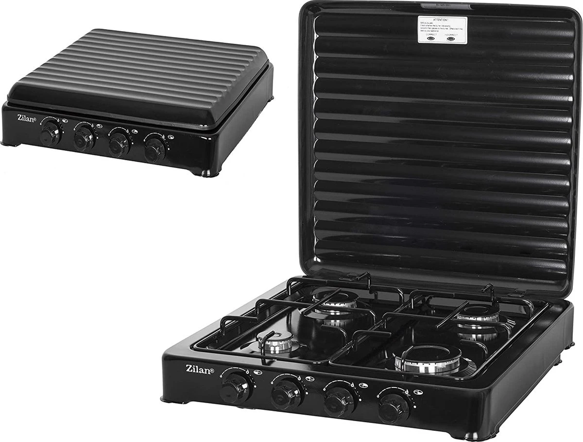 Zilan - Gas Kooktoestel 4 Pits - Campingkooktoestel - Gaskookplaat - Zwart - Afbeelding 5