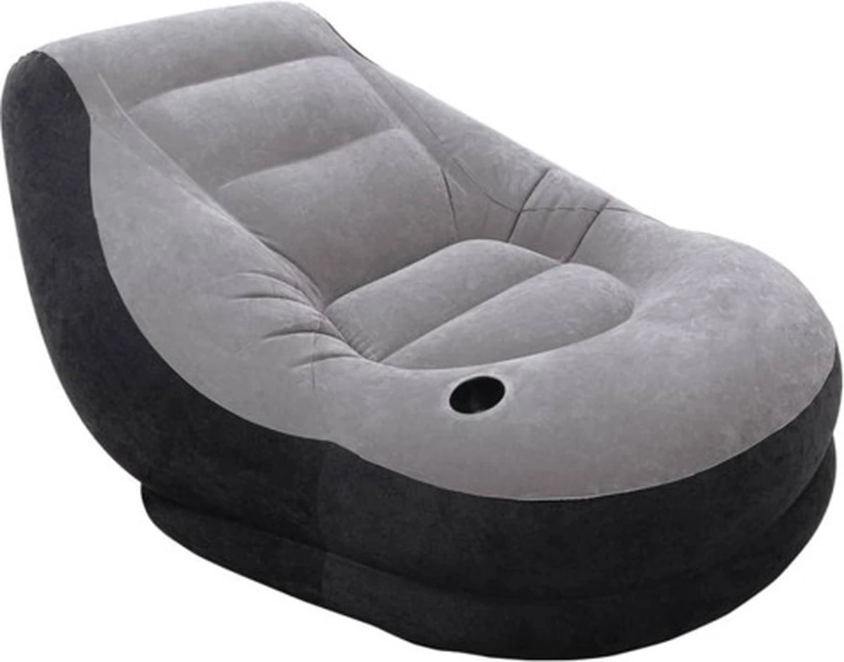 Intex Lounge Stoel - Ultra Lounge - Opblaasbaar - Grijs/zwart - Afbeelding 2