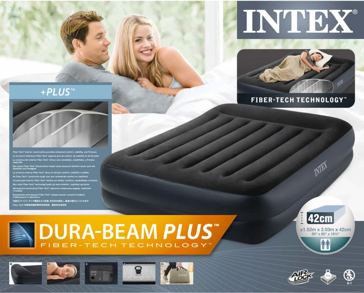 Intex Luchtbed Dura-Beam Plus Pillow Rest Raised Queen 42 Cm - Afbeelding 7