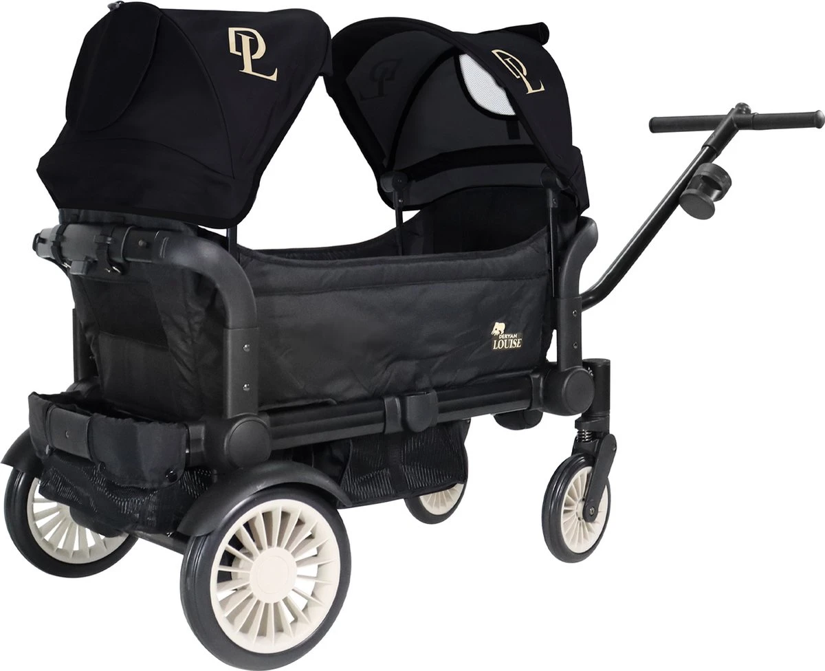Deryan Luxe Sandy Bolderkar - Duo Buggy - Tandem Buggy - Opvouwbaar - Inklapbare Bolderwagen - Duo Kinderwagen - Zwart - Afbeelding 6
