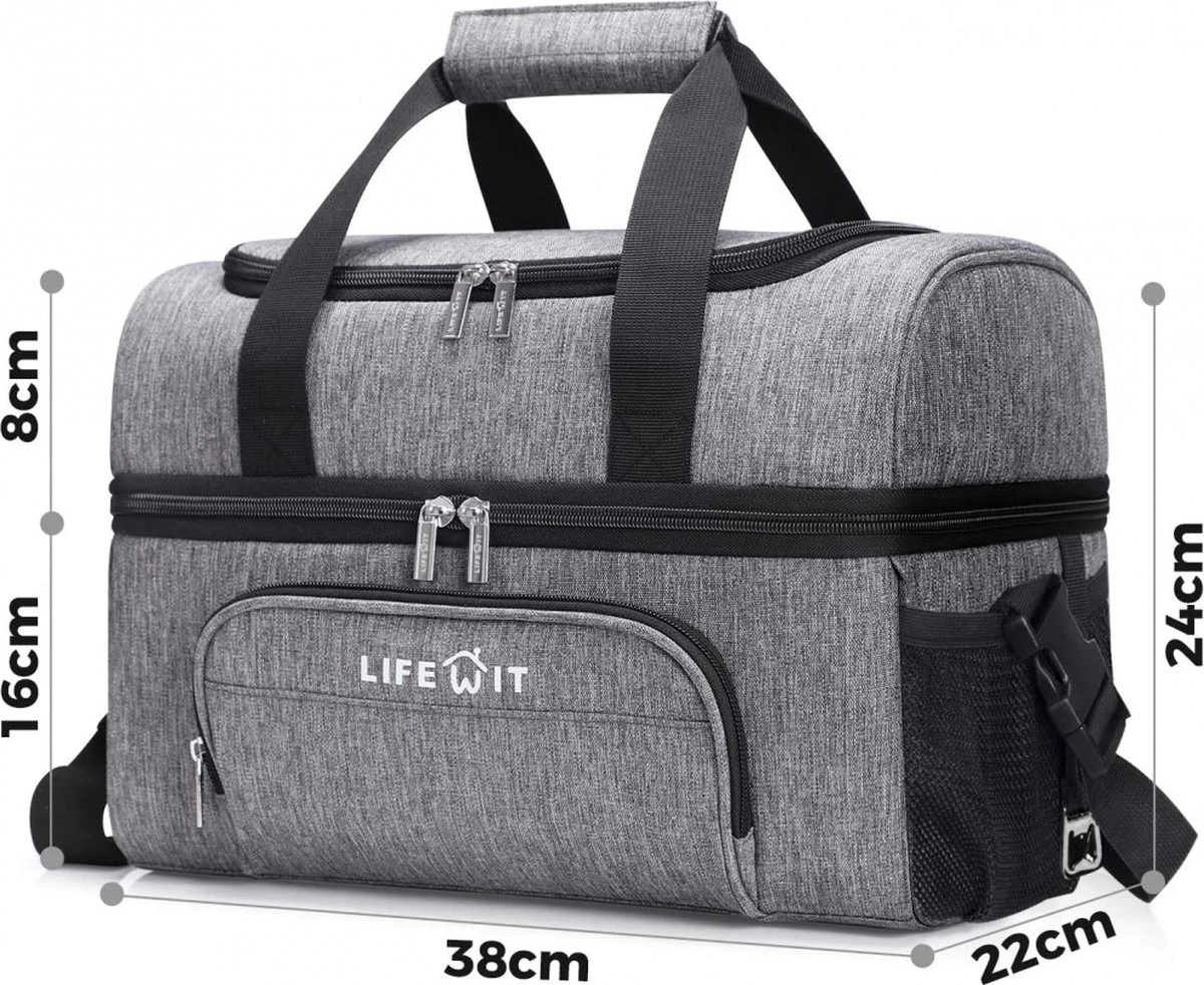 Lifewit 20L Koeltas | 20 Liter | Opvouwbaar | Koelbox-Koeltas | Isolatietas/ Picknicktas Voor Levensmiddelen / Grijs - Afbeelding 7