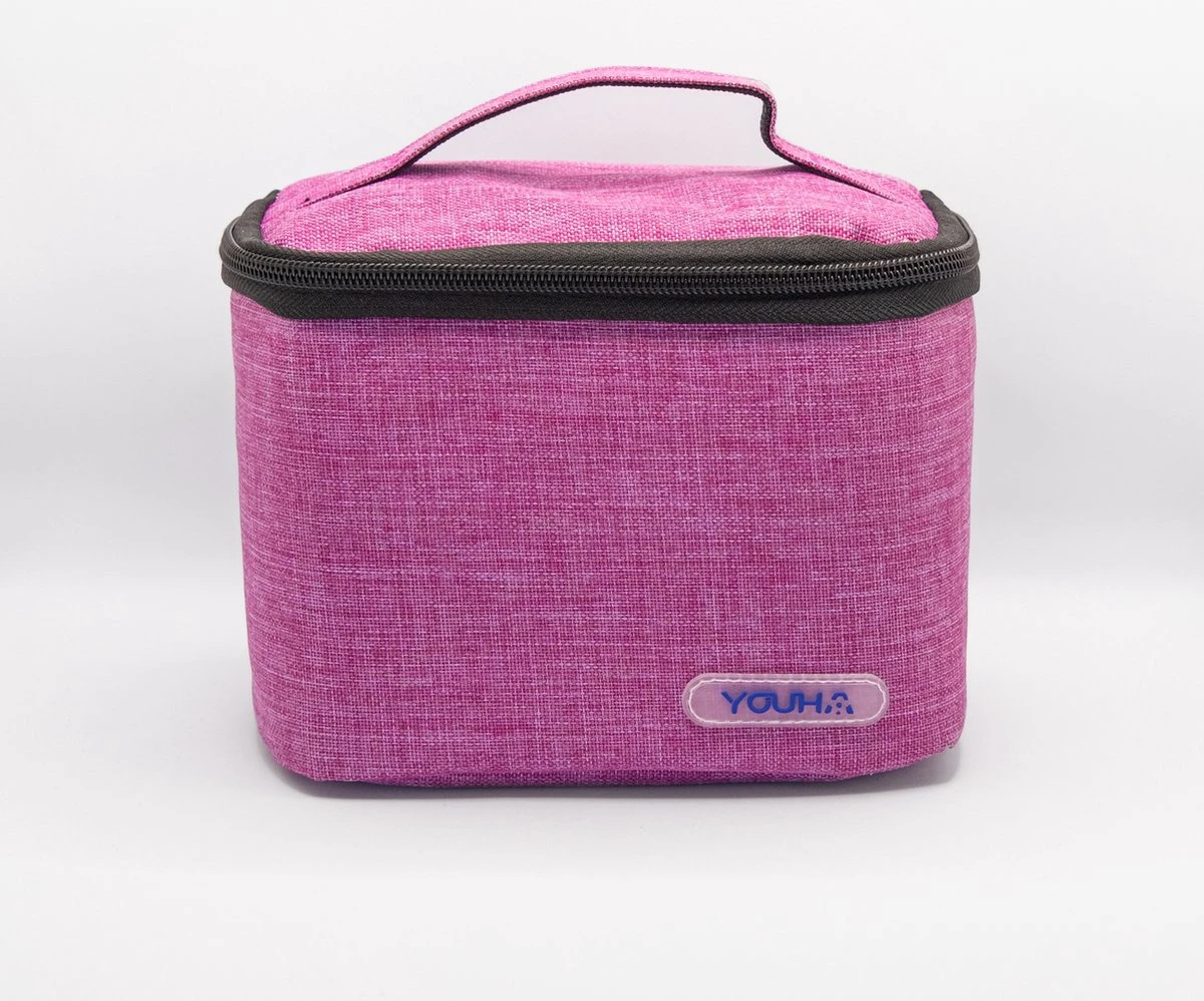 Youha® Koeltas Met Koelelement - Babymelk Koelen - Moderne Moedermelk Tas - Babymelk Koud Houden - Handig Draadbaar - Kleur: Roze/Paars - Afbeelding 6