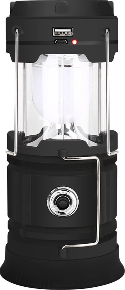 Merkloos Xtraworks - Multifunctionele Solar LED Campinglamp Met Handvatten - IPX 45 Waarde, USB-lader En Powerbank - Mat Zwart - Afbeelding 6