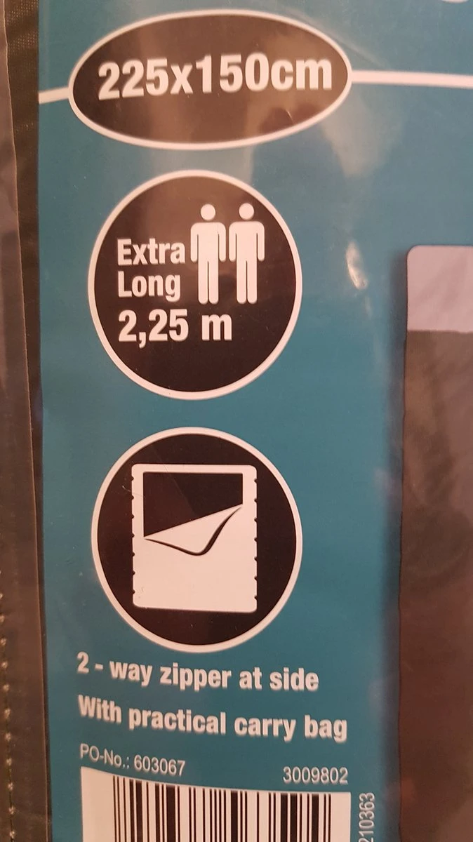 Froyak - 2-persoons Slaapzak XXL Groen 225 X 150 Cm - 2 Persoons Slaapzak Envelop Model Extra Large - Afbeelding 2