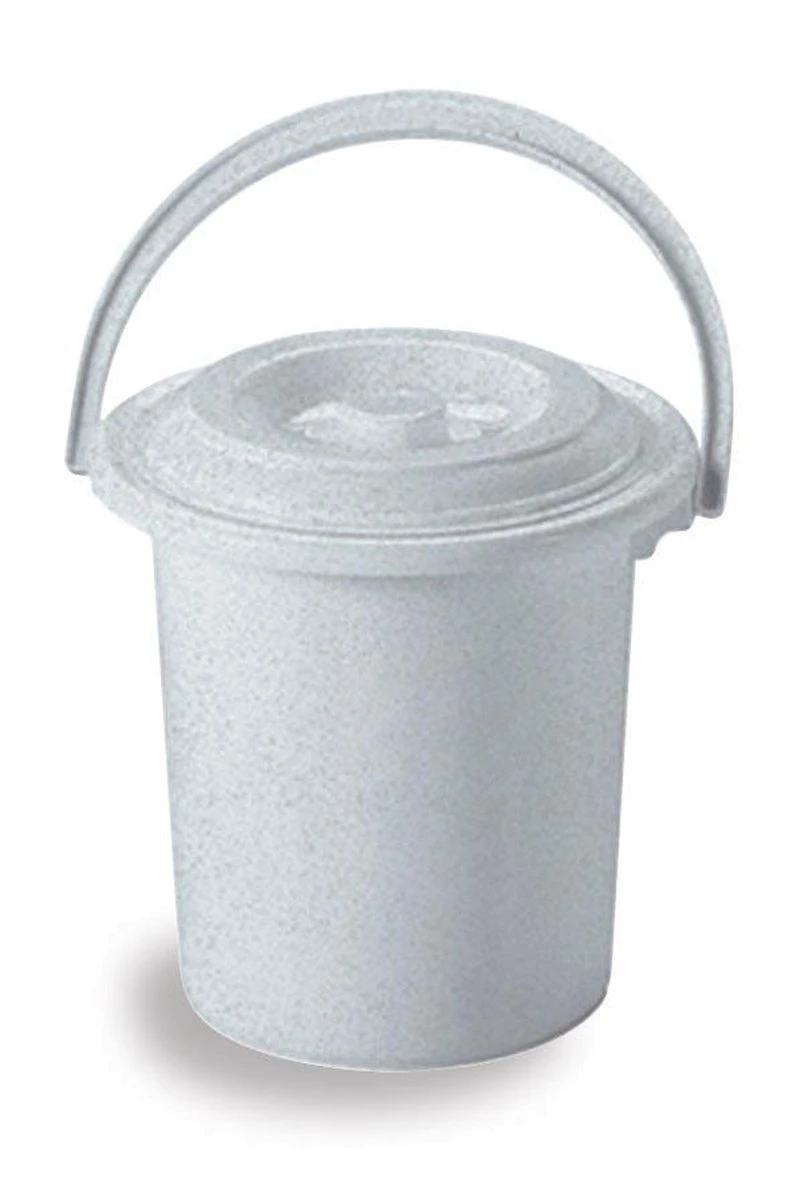 Curver Camping Toiletemmer - Met Deksel - 5 L - Ø 23,5 Cm - Lichtgrijs - Afbeelding 4