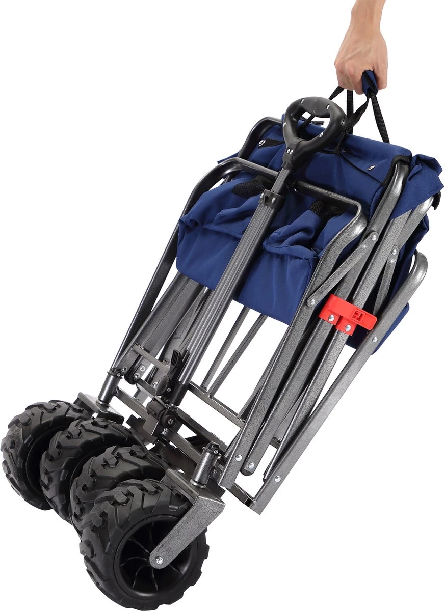 AREBOS Handkar | Transportwagen | Apparatuurwagen | Opvouwbaar | Blauw - Afbeelding 12