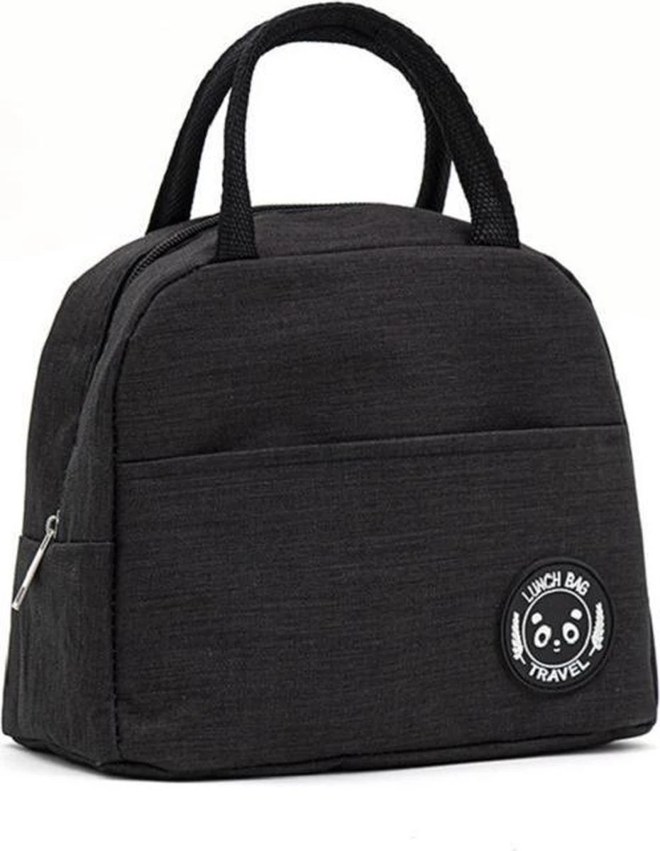 Koeltas - Lunchtas - Volwassenen En Kinderen - Compact & Handig: Zomer - Picknick -School - Lunch - Werk - Klassiek Zwart - Afbeelding 2