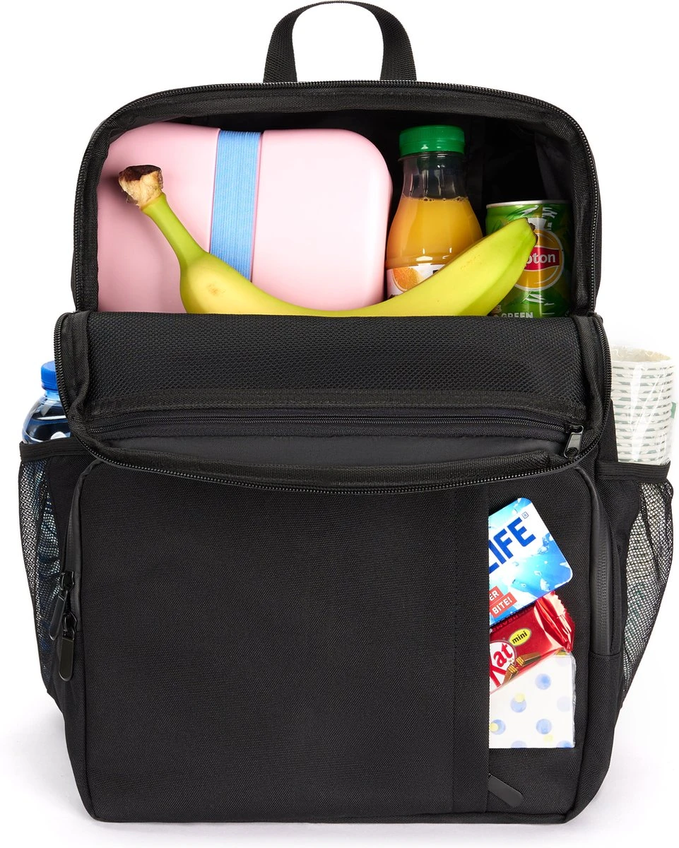 Sunflake Koeltas Rugzak (28L) - Geschikt Voor 16 Blikjes - Lunchtas Voor Dames En Heren - Zwart - Afbeelding 4