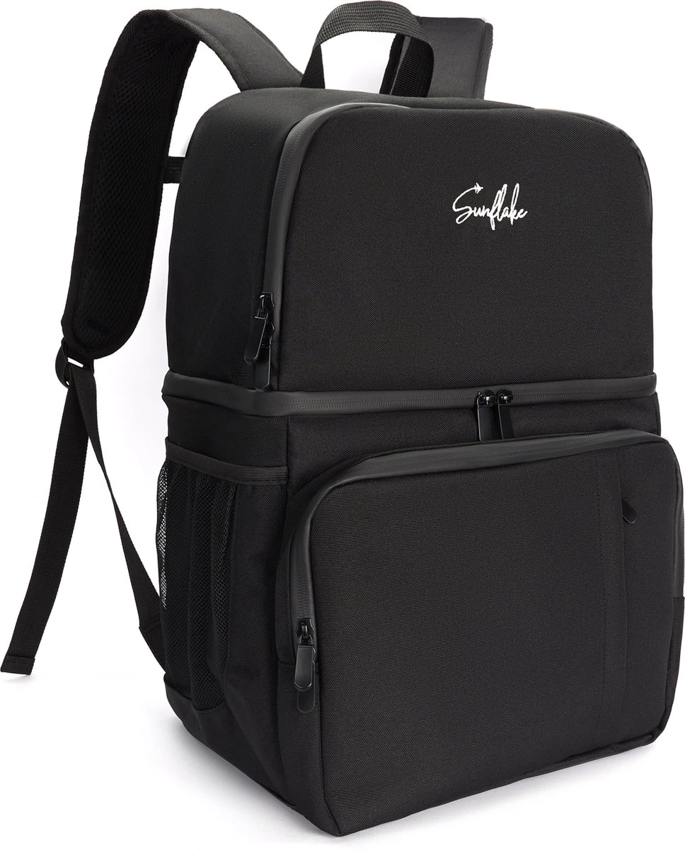Sunflake Koeltas Rugzak (28L) - Geschikt Voor 16 Blikjes - Lunchtas Voor Dames En Heren - Zwart