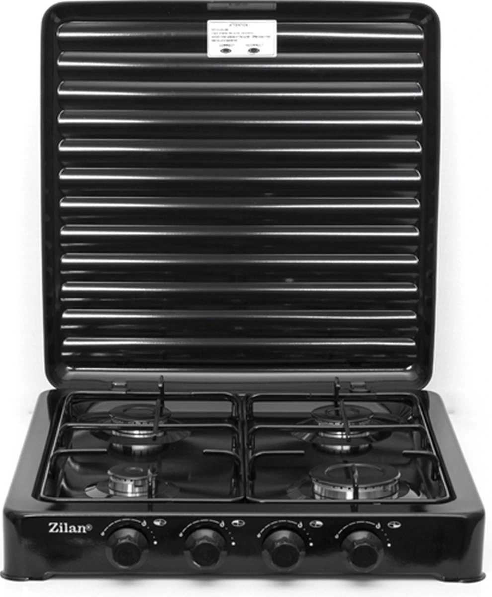Zilan - Gas Kooktoestel 4 Pits - Campingkooktoestel - Gaskookplaat - Zwart - Afbeelding 6